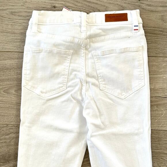 Etienne Marcel White High Rise Red Ankle Zipper Skinny Jeans Size 24 NWT $245 - Picture 7 of 12